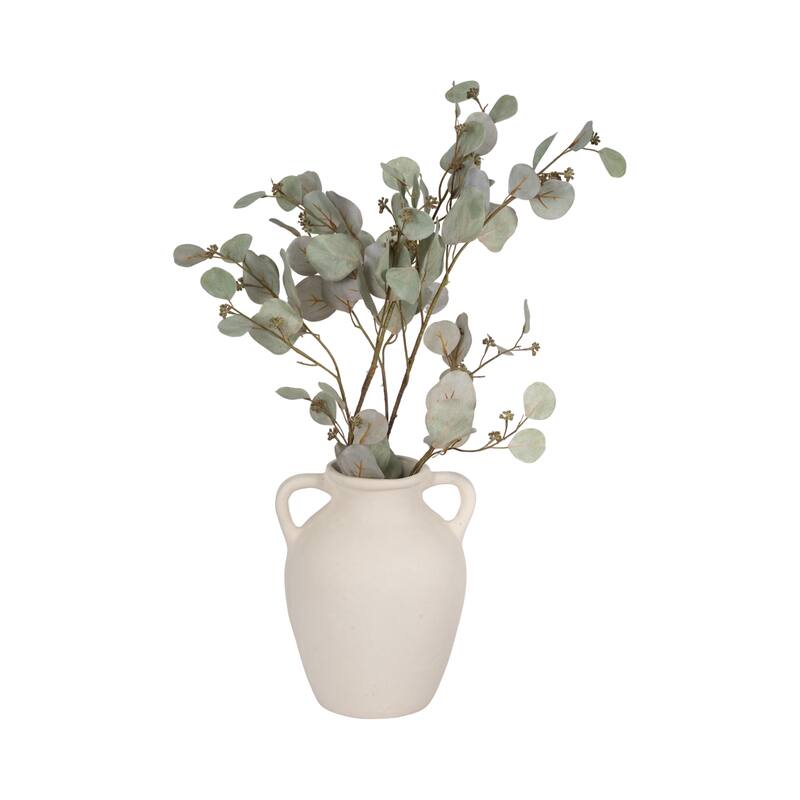 Sagebrook Home Terracotta Vase With Handles, Amphora, Solid Color