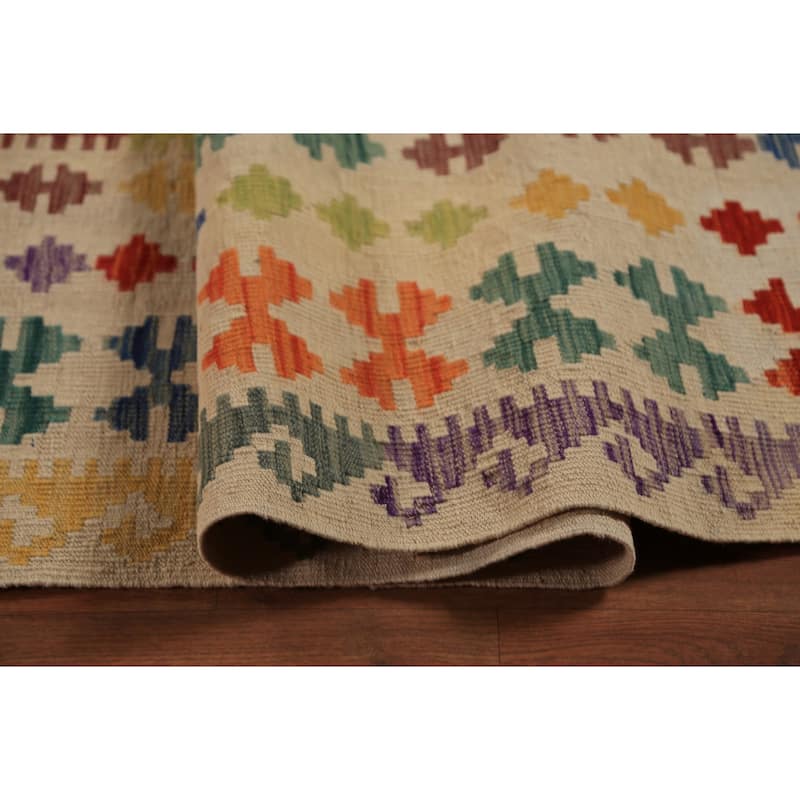 Kilim Oriental Large Rug Hand-Woven Tribal Wool Carpet - 10'1"x 15'11"