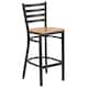 Option Natural Wood Seat/ Black Metal Frame