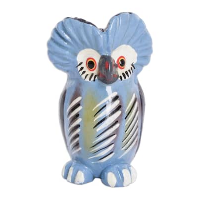 Novica Handmade Curious Tecolote Ceramic Figurine