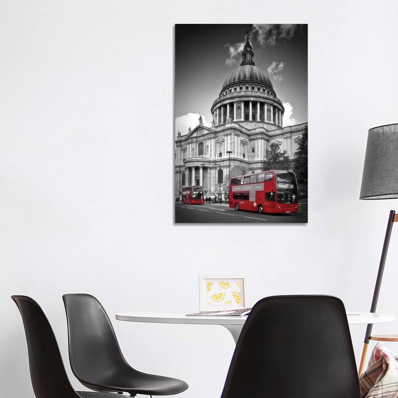 iCanvas "London St. Paul's Cathedral & Red Bus" by Melanie Viola Canvas Print - 40x26x1.5