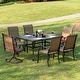 preview thumbnail 3 of 13, Nuu Garden Outdoor 7-Piece Dining Set, Textilene Fabric, Powder-coated Iron Frame - 61 inch