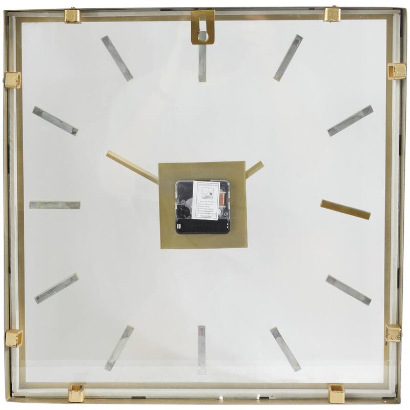 Stainless Steel Metal Decorative Wall Clock with Clear Face - Gold - Roche River Decor