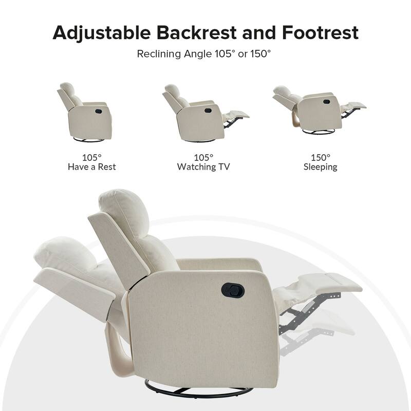 Diana Modern Polyester 360-degree Swivel Rocker Recliner Set of 2 by HULALA HOME