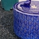 preview thumbnail 8 of 16, 15"H Turquoise Two Birds Embossed Leaf Pattern Cylindrical LED Ceramic Fountain by Glitzhome