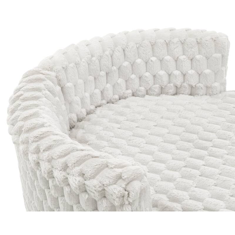 Off White 35" 3D Barrel Chair