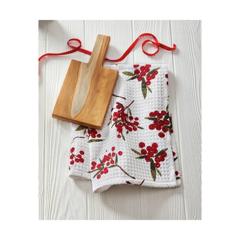 Sprig Dishtowel and Board Set Multicolor Cotton Kitchen Towels Everyday Use Machine Washable 26x18 Inches