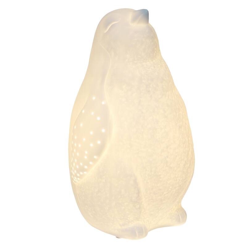 Polar Penguin Porcelain Table Lamp - 10.25" - White