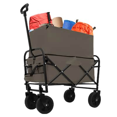 Collapsible Foldable Wagon Cart Beach Wagon Heavy Duty Utility Wagon Grocery Cart for Supports 225lbs All-Terrain Wheels