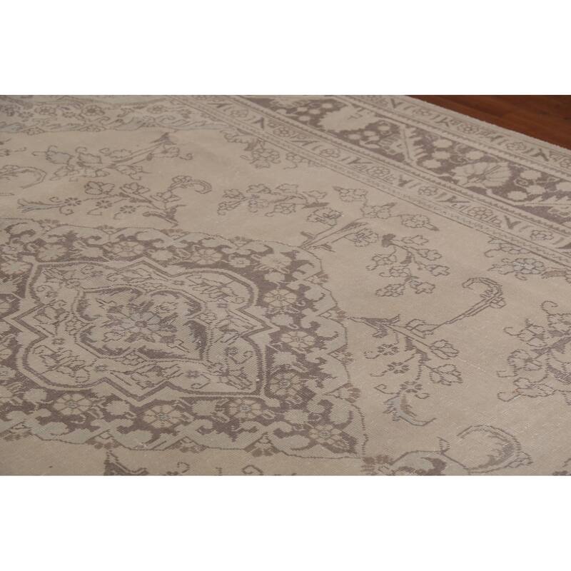 Traditional Tabriz Persian Vintage Area Rug Handmade Wool Carpet - 8'0"x 10'10"
