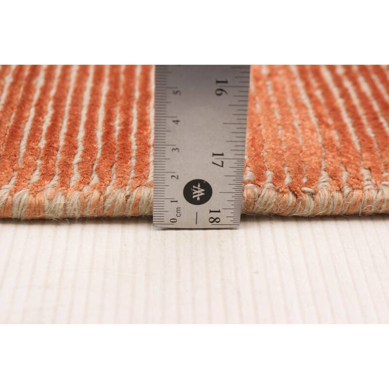 ECARPETGALLERY Hand Loomed Shimmer Copper Viscose Rug - 5'6 x 8'0