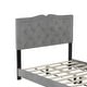 preview thumbnail 34 of 40, Queen Size Velvet Platform Bed with Tufted Headboard and Rivet Design