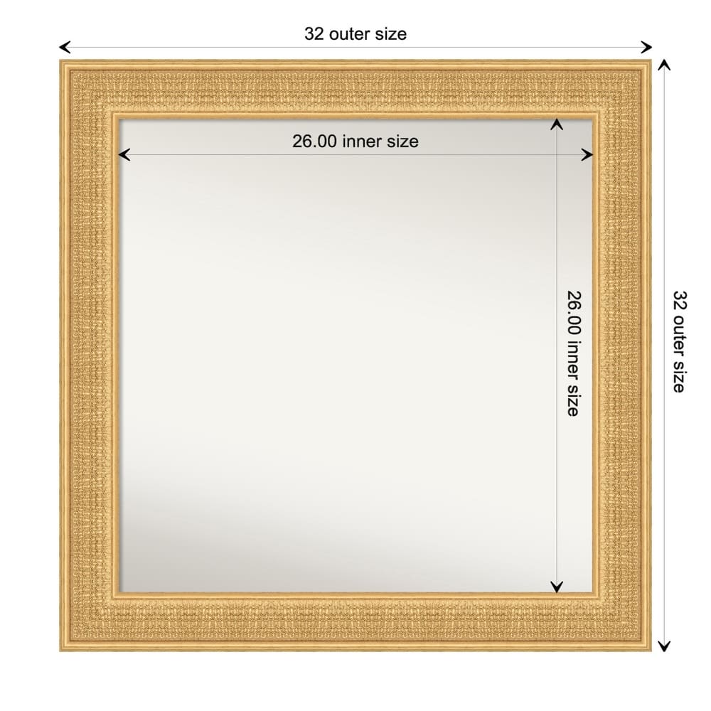 Trellis Non-Beveled Wood Framed Bathroom Vanity Wall Mirror - Trellis Gold