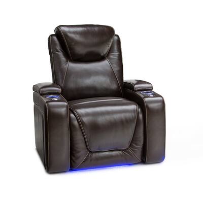 Seatcraft Equinox Home Theater Seating Brown Single Recliner Leather 7000, Power Recline, Power Headrest, Power Lumbar