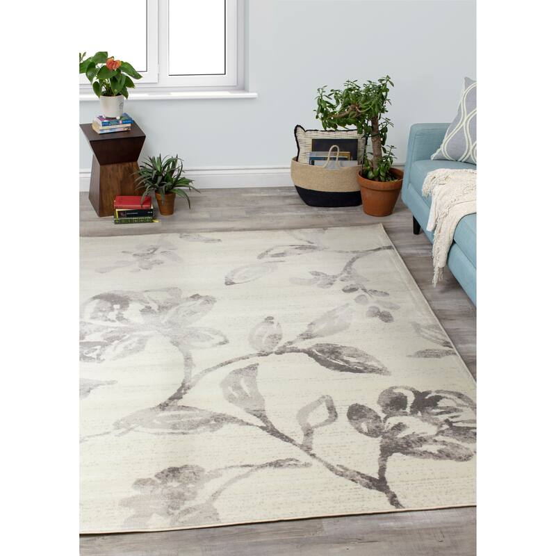 Madrid Collection - Watercolour Flower Pattern Rug
