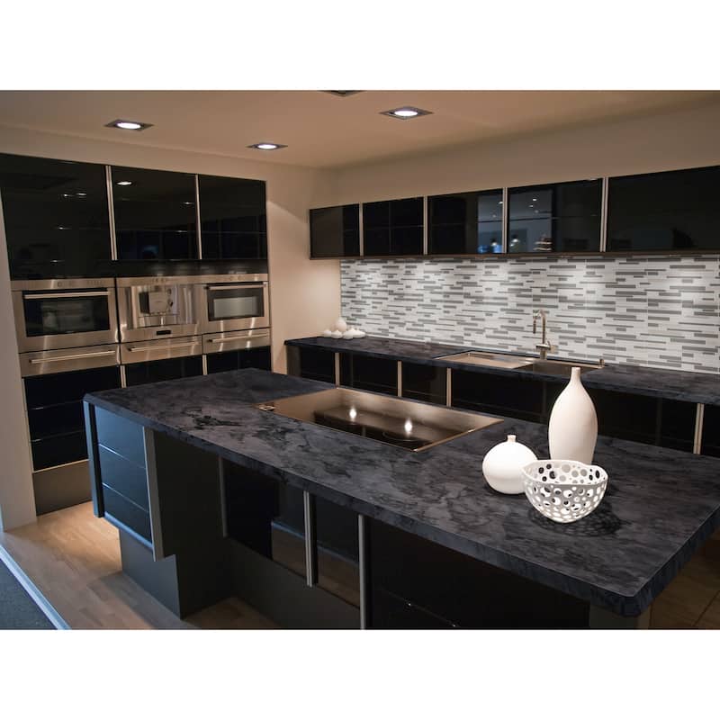Ackland AKM-G-12X12IL-CA 12" x 12" Glass and Marble and Metal and