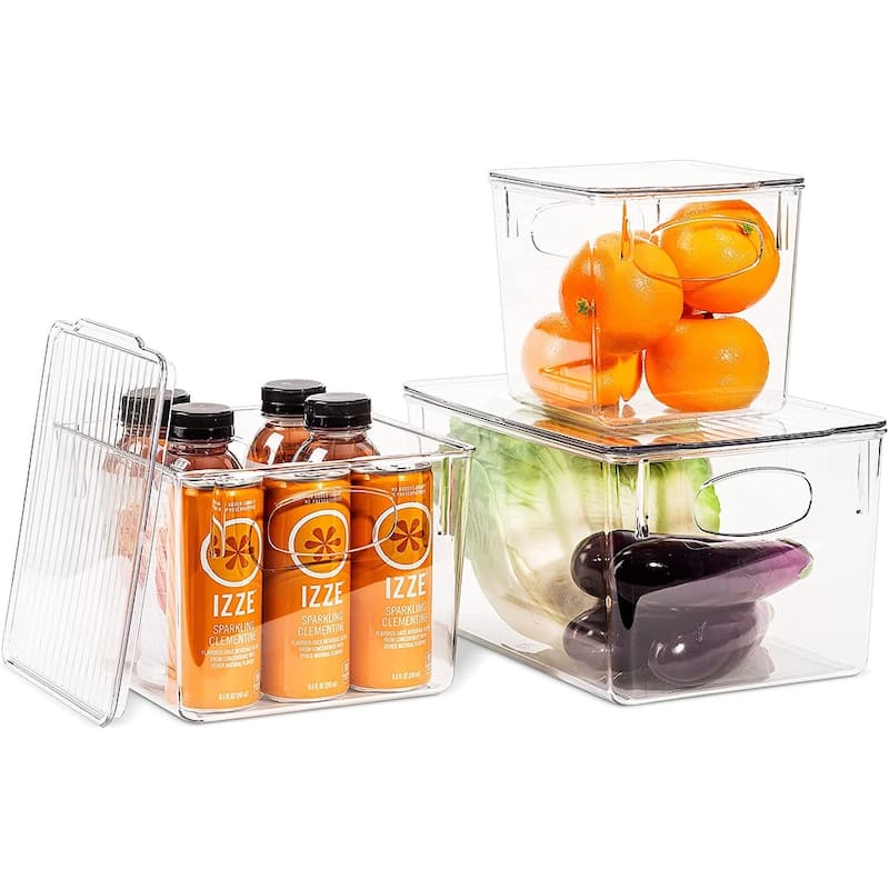 Sorbus Organizer Bins with Lids, Kitchen Pantry Organization Storage Acrylic Bins