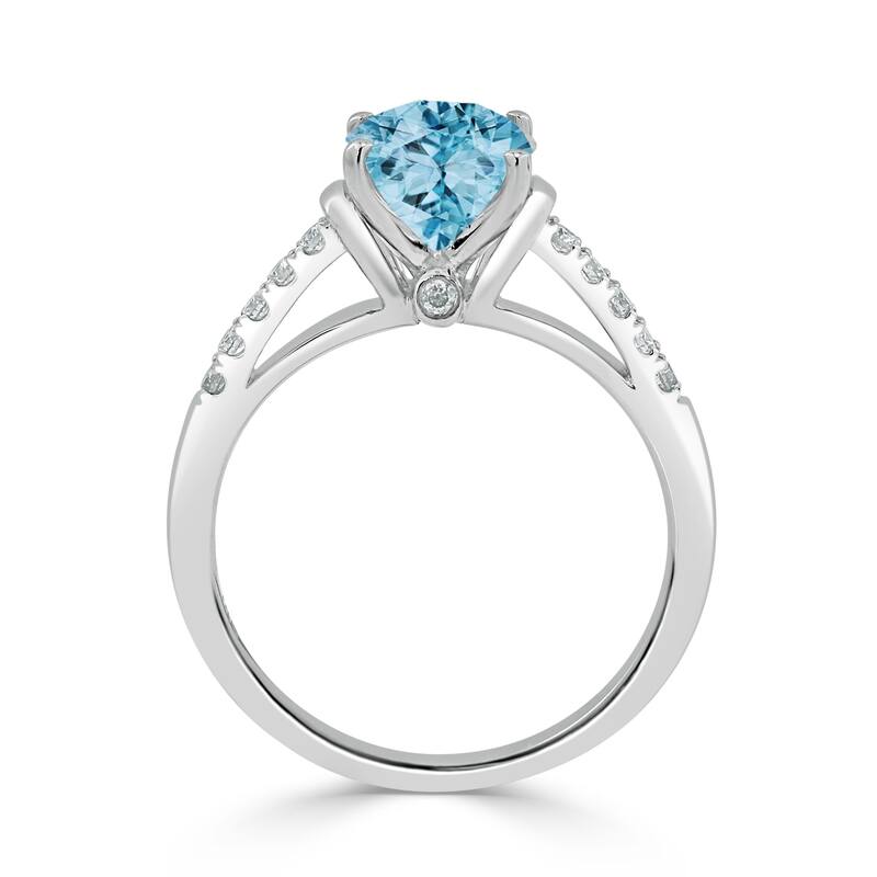Auriya 2ct Fancy Oval Sky Blue Topaz and Diamond Engagement Ring 1/6ctw 14k Gold