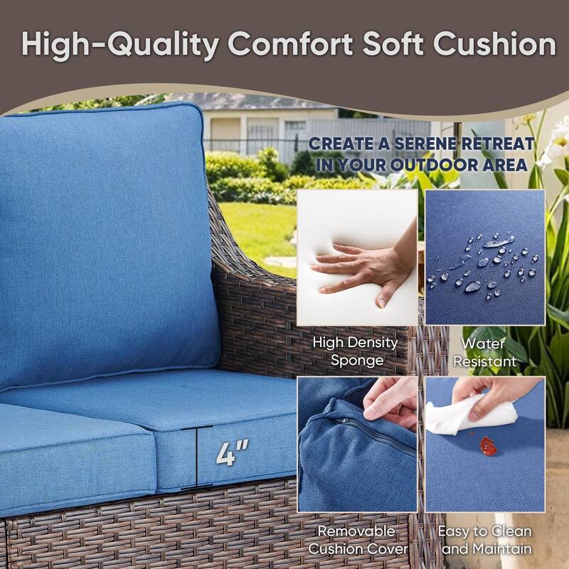 Outdoor Fire Table with Patio Funiture Set