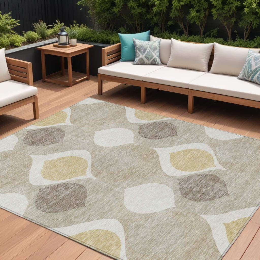 HomeRoots Ogee Transitional Rectangle Outdoor Rug