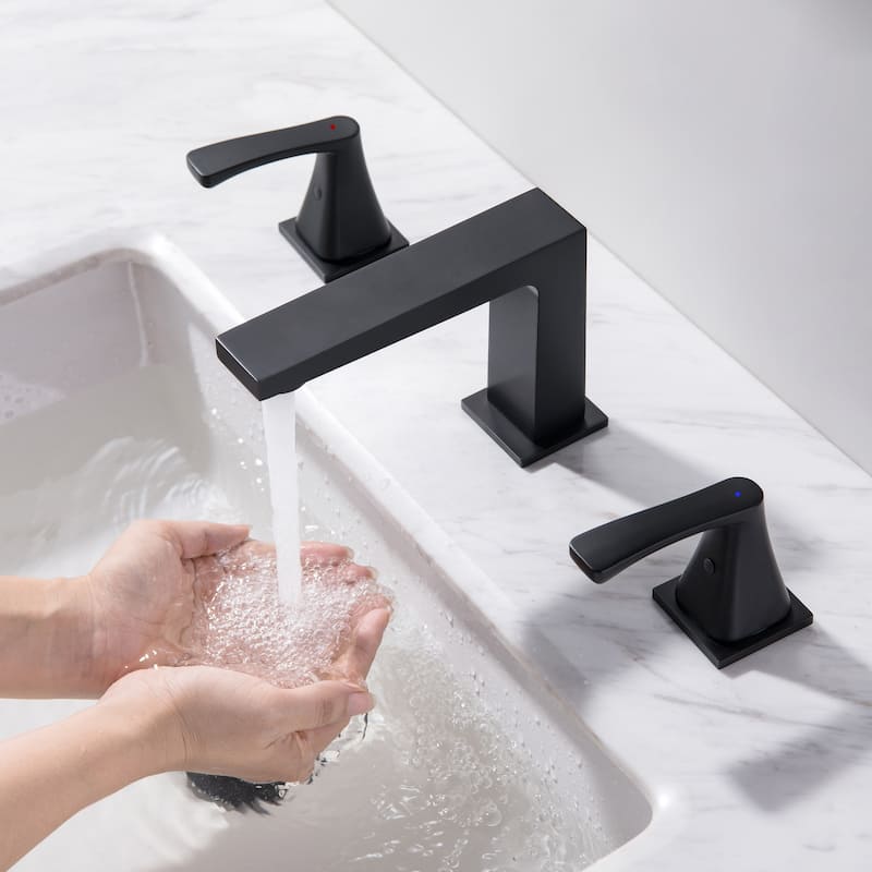 8 Inch Widespread Bathroom Faucet 3 Hole Bathroom Sink Faucet 2 Handle Commercial Modern Deck Mounted Bathroom Basin Vanity Tap