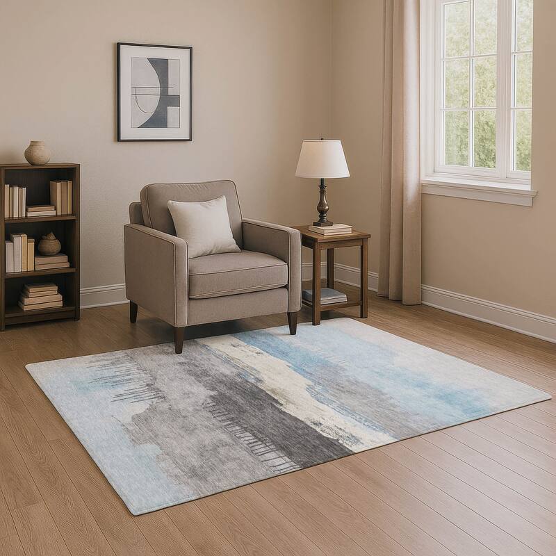Premium Washable Super Soft Modern Glam Mayfield Rug - Sky - 10' x 14'