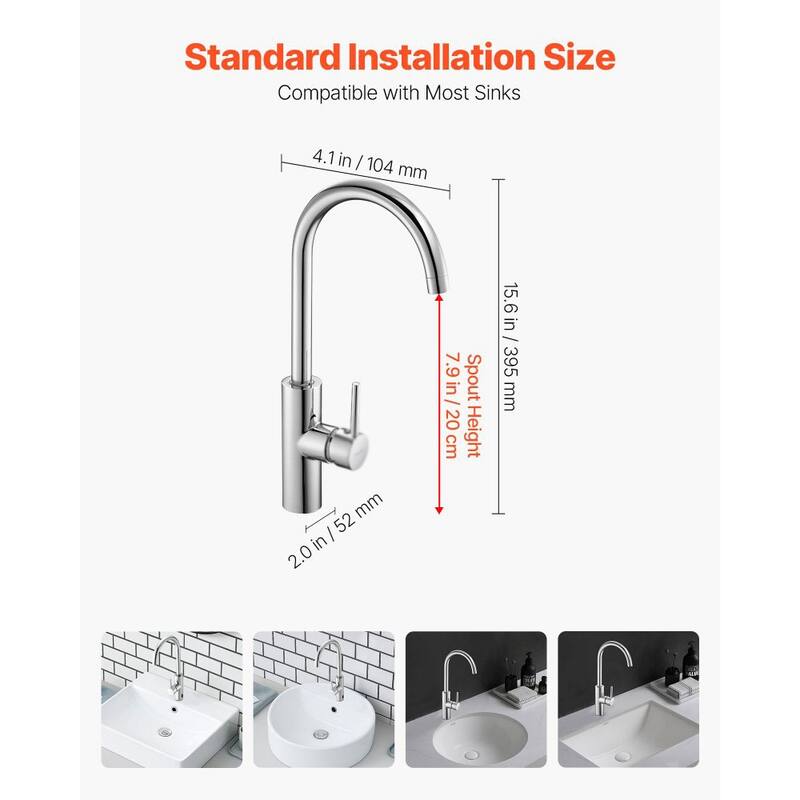 Silver Stainless Steel Bathroom Sink Faucet with Infrared Sensor and Temperature Control - 4.1 x 2.0 x 15.6 in