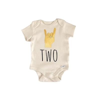 Rock Star Two Birthday - Baby Boy Girl Clothes Infant Bodysuit Funny Cute Newborn