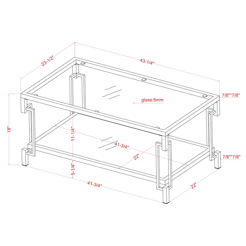 Yout Glam Glass Top 2-Piece Coffee Table Set with Shelf by Furniture of America