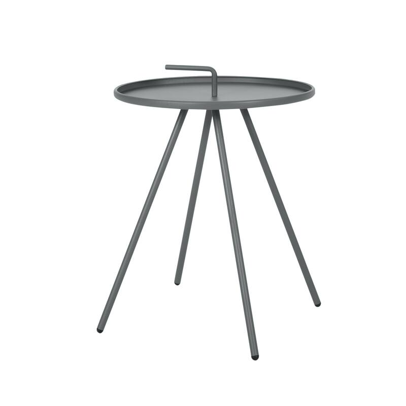 Vida Outdoor 16.5-inch Side Table with Steel Legs by Christopher Knight Home