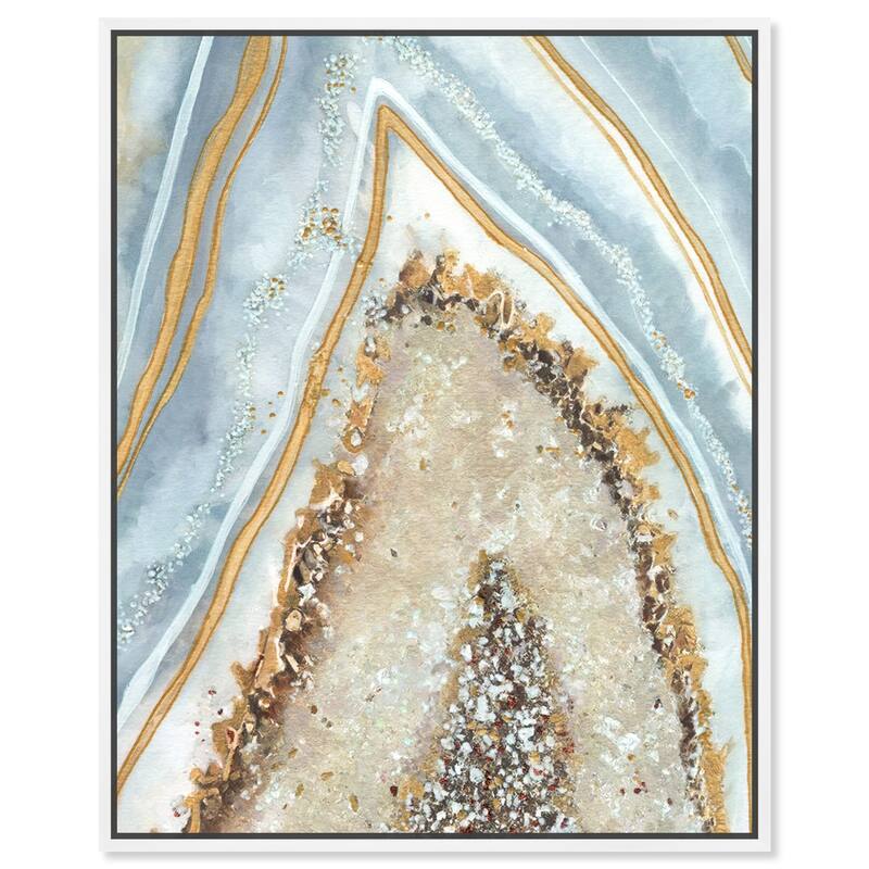 Art Remedy Clarity Art Framed Mineral, Agate & Geode 1 Piece Canvas Wall Art - 21 x 25 - White
