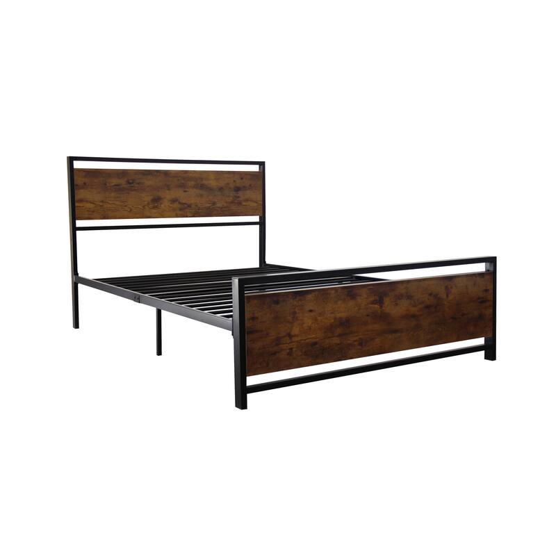 Twin Size Black Metal Platform Bed Frame with Noise-Free Steel Support, Modern Design, and No Box Spring Needed