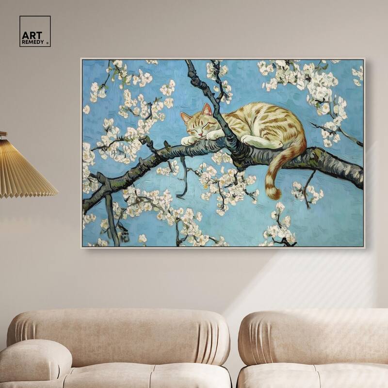 Autumn Blossom Kitten Canvas by Art Remedy