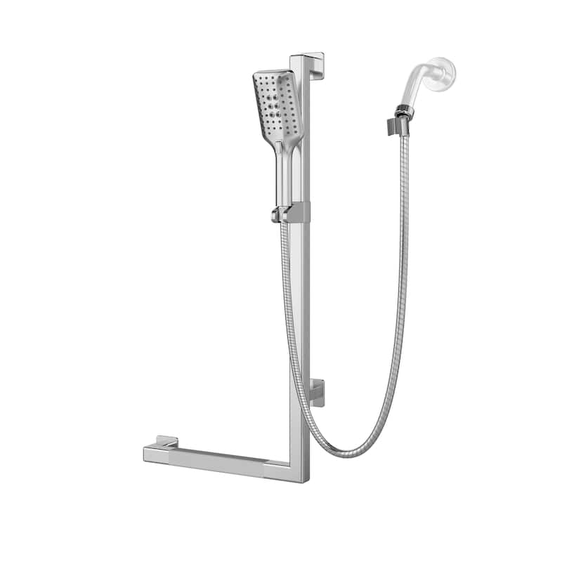 Seville Slide Bar ADA Compliant 500 lb Weight Capacity Slide Bar with Multi-function Handshower Right Brushed Stainless Steel