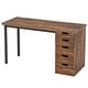 preview thumbnail 16 of 36, 47-inch Computer Desk with 5-drawer, Wood and Metal Writing Desk for Study Living Room
