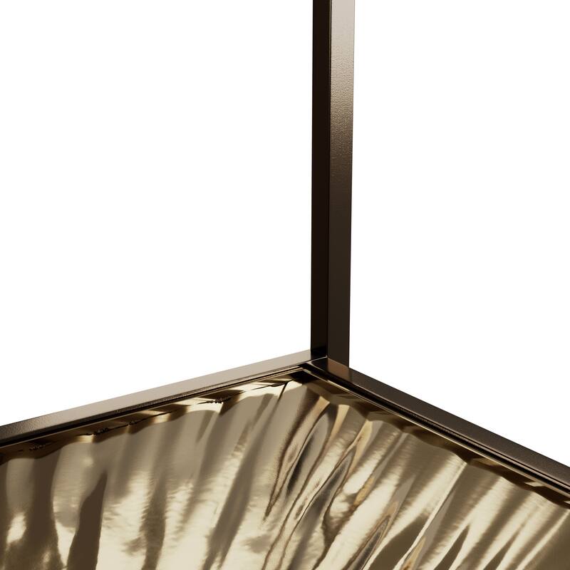 247 Shop At Home Aureum Modern 1-Shelf Coffee Table with Sunburst Base and Tempered Glass Top