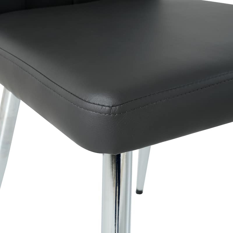 Modern Dining Chair with Metal Chair Legs (Set Of 4) - Charcoal Grey