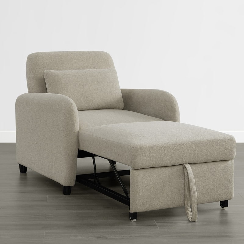 Spruce & Spring Modern Pull-Out Accent Chair Bed with Adjustable Backrest & Space-Saving Design