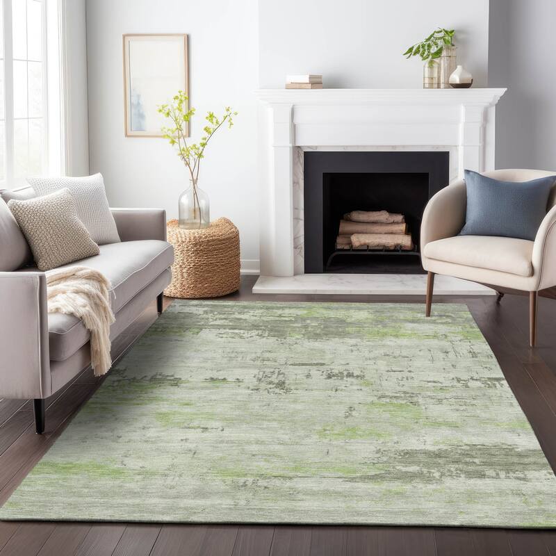 Machine Washable Indoor/Outdoor Abstract Allure Chantille Rug