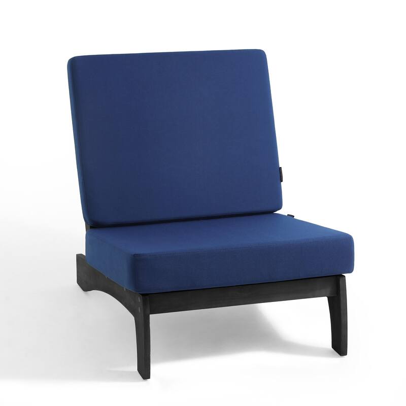 4 Piece Outdoor Wood Loveseat Chair Conversation Set with Cushion