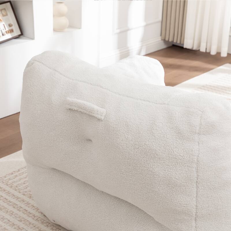 Teddy Fabric Bean Bag Chair, High Density Foam Bean Bag Sofa, Comfy Fluffy Lazy Sofa Chair Living Room, Bedroom