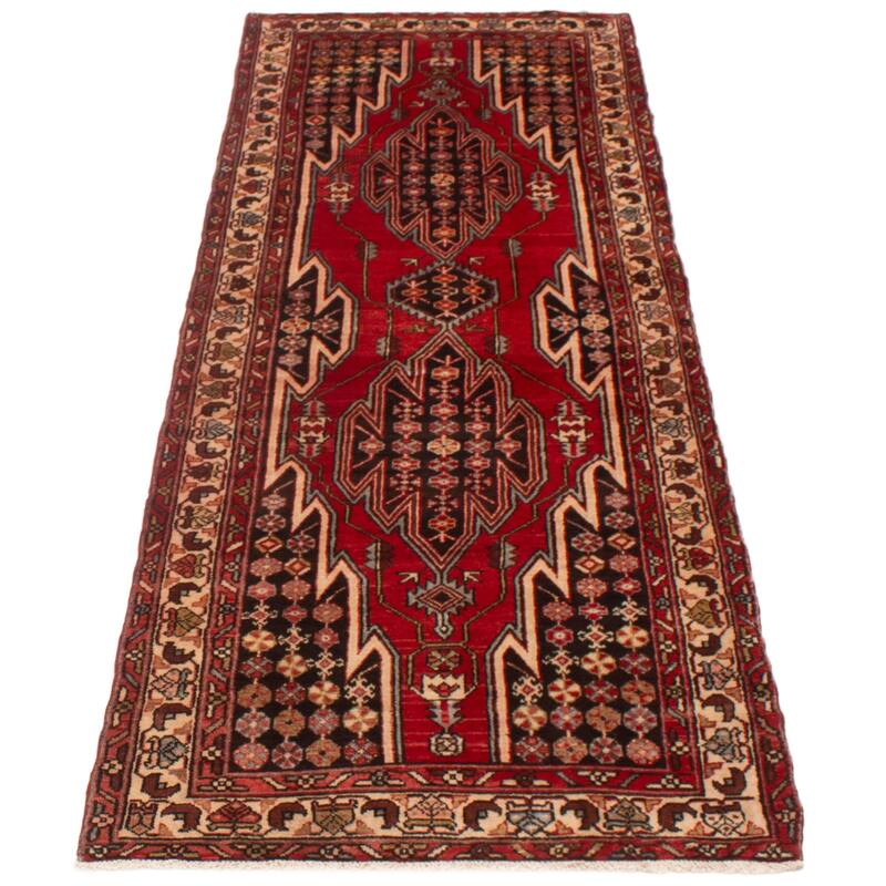 ECARPETGALLERY Hand-knotted Anadol Red Wool Rug - 3'6 x 10'0