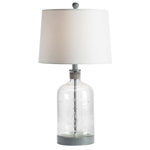Woodburn Grey Metal and Glass 26.5" Table Lamp - 26.5"H x 14"Rnd
