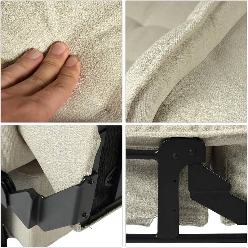 HOMYLIN Convertible Tufted Sofa Bed with Adjustable Back & Metal Frame