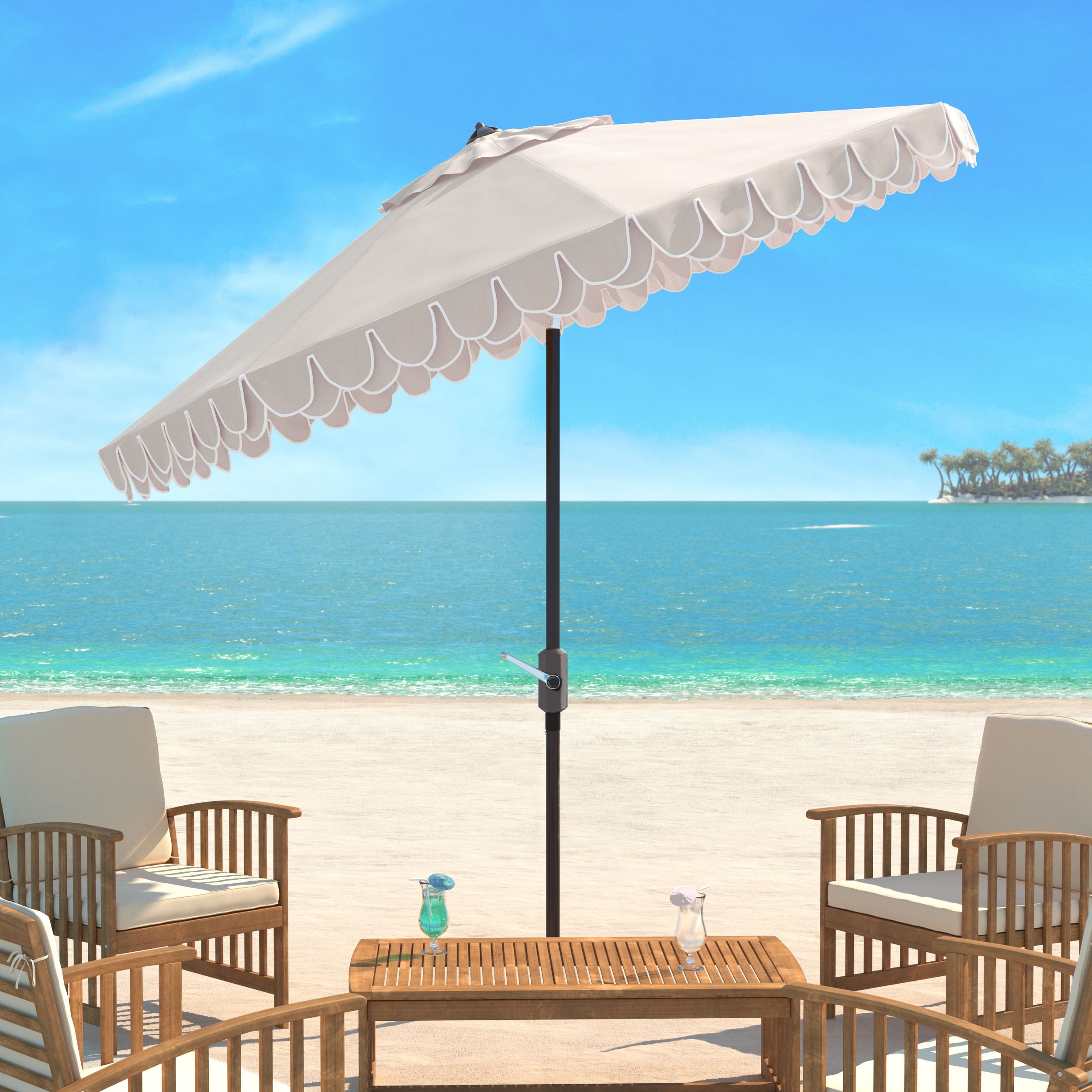 SAFAVIEH Elegant Valance 9 foot Umbrella On Sale Bed Bath