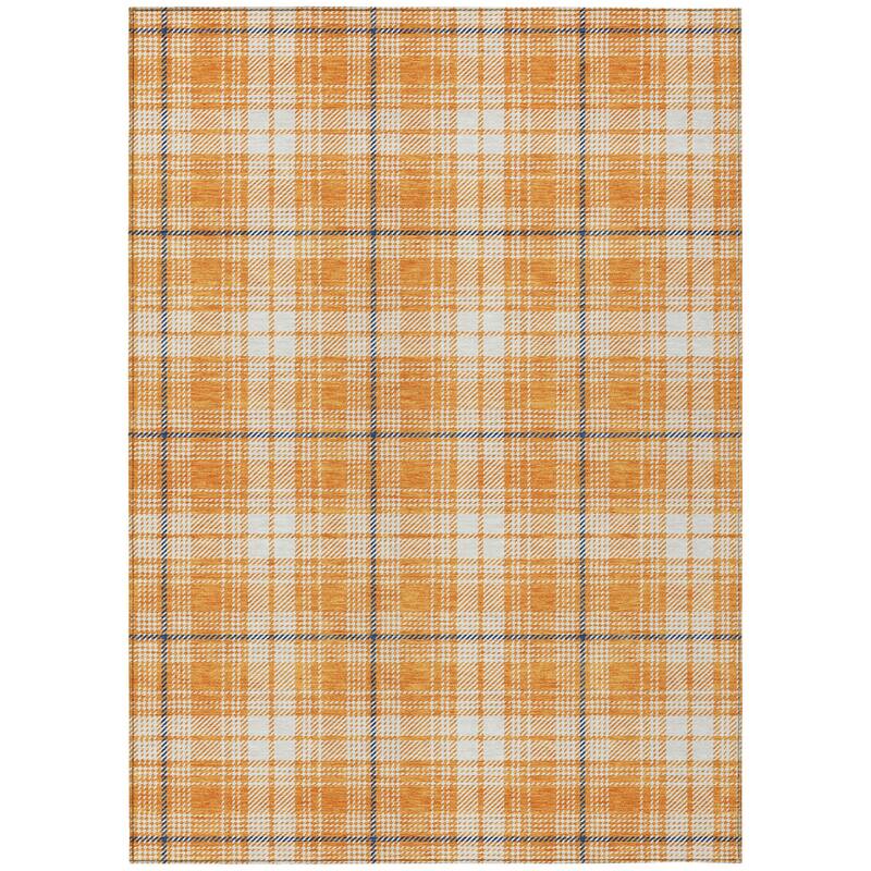 HomeRoots Plaid Transitional Rectangle Outdoor Rug