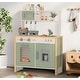 preview thumbnail 1 of 5, Green Kids Play Kitchen, Wooden Kitchen Playset for Kids Ages 3+, Toys Kitchen Small Pretend Play Kitchen for Toddlers