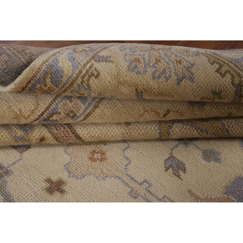 Beige Oushak Oriental Area Rug Handmade Wool Carpet - 7'11"x 9'0"