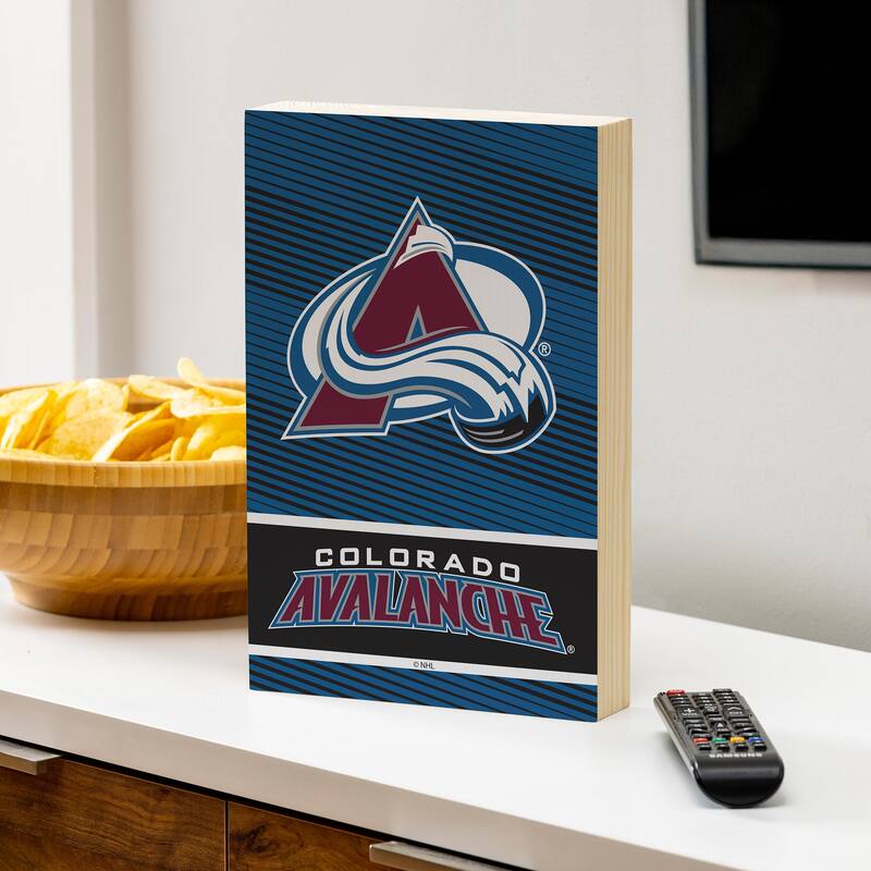 Colorado Avalanche Wooden Tabletop Mantel Shelf Sign - 8" x 12"
