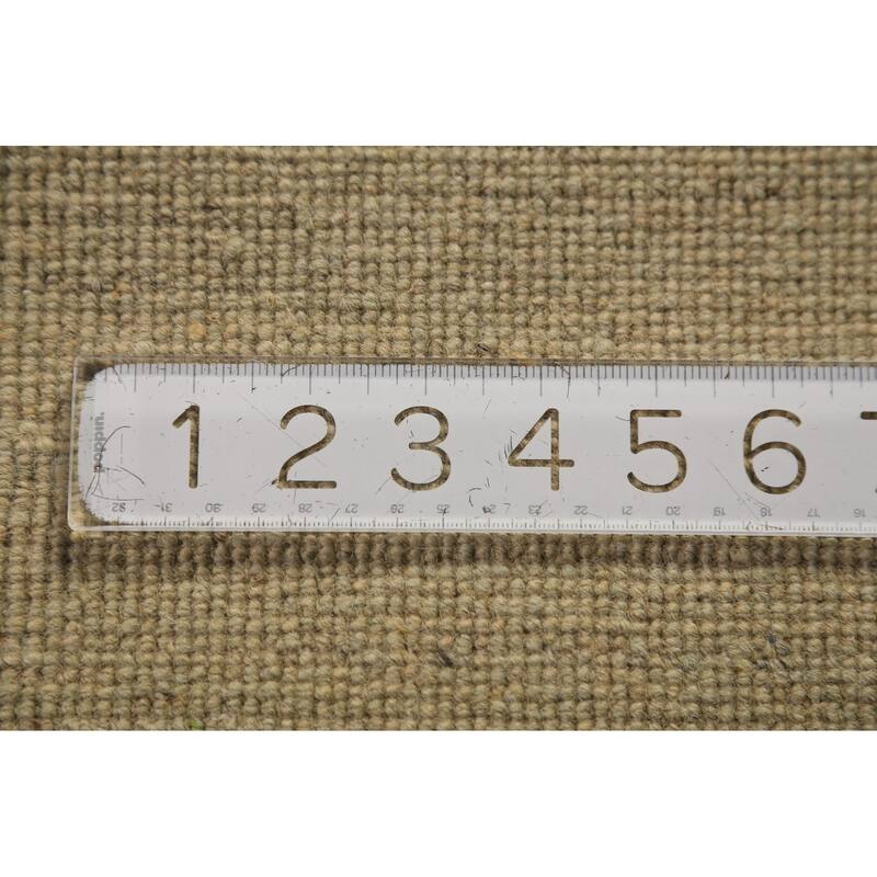 Light Green Modern Gabbeh Runner Rug Handmade Wool Carpet - 3'0" x 9'10"